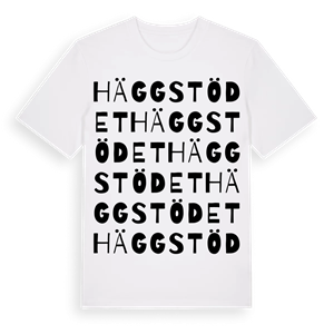 Häggstödet ordlek t-shirt – ekologisk bomull t-shirt från PinShirt