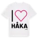 White t-shirt med Jag älskar Håka t-shirt stort tryck
