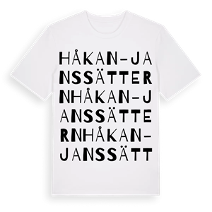 Håkan-Janssättern ordlek t-shirt – ekologisk bomull t-shirt från Pinshirt
