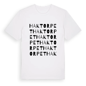 Haktorpet ordlek t-shirt – ekologisk bomull t-shirt från PinShirt