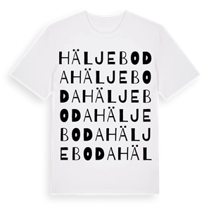 Häljeboda ordlek t-shirt – ekologisk bomull t-shirt från PinShirt