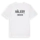 White t-shirt med Häljeby i Sverige t-shirt