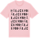 Pink Cotton t-shirt med Häljebyn ordlek t-shirt