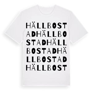 Hällbostad ordlek t-shirt – ekologisk bomull t-shirt från PinShirt