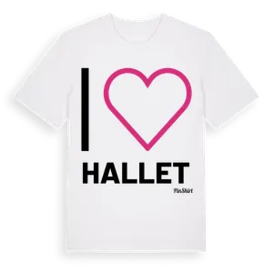 Jag älskar Hallet t-shirt stort tryck – ekologisk bomull t-shirt från Pinshirt