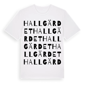 Hallgärdet ordlek t-shirt – ekologisk bomull t-shirt från Pinshirt