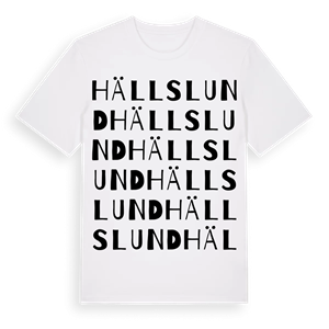 Hällslund ordlek t-shirt – ekologisk bomull t-shirt från PinShirt