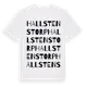 White t-shirt med Hallstenstorp ordlek t-shirt