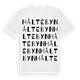 White t-shirt med Håltebyn ordlek t-shirt
