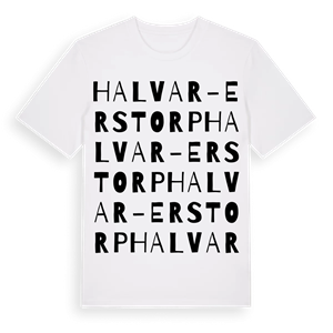 Halvar-Erstorp ordlek t-shirt – ekologisk bomull t-shirt från PinShirt