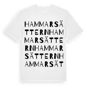 Hammarsättern ordlek t-shirt – ekologisk bomull t-shirt från Pinshirt
