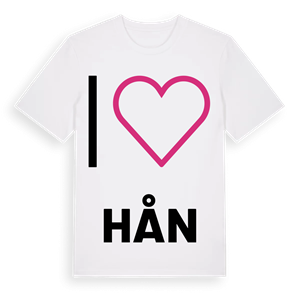 Jag älskar Hån t-shirt stort tryck – ekologisk bomull t-shirt från PinShirt