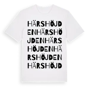 Härshöjden ordlek t-shirt – ekologisk bomull t-shirt från Pinshirt