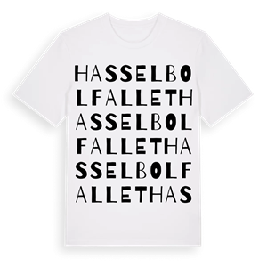 Hasselbolfallet ordlek t-shirt – ekologisk bomull t-shirt från PinShirt