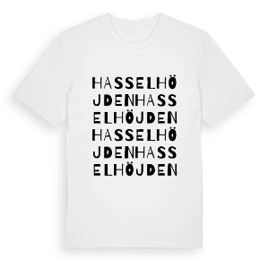 Hasselhöjden ordlek t-shirt – ekologisk bomull t-shirt från PinShirt