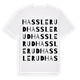 White t-shirt med Hasslerud ordlek t-shirt