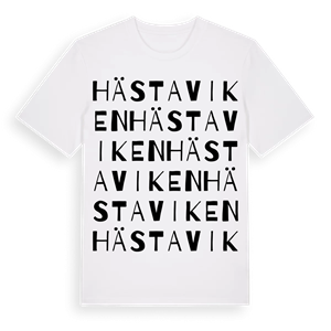 Hästaviken ordlek t-shirt – ekologisk bomull t-shirt från PinShirt