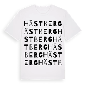 Hästberg ordlek t-shirt – ekologisk bomull t-shirt från PinShirt