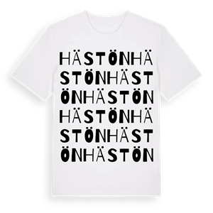 Hästön ordlek t-shirt – ekologisk bomull t-shirt från PinShirt