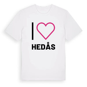 Jag älskar Hedås t-shirt stort tryck – ekologisk bomull t-shirt från PinShirt