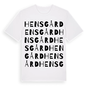 Hensgård ordlek t-shirt – ekologisk bomull t-shirt från Pinshirt