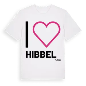 Jag älskar Hibbel t-shirt stort tryck – ekologisk bomull t-shirt från Pinshirt