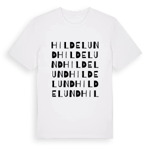 Hildelund ordlek t-shirt – ekologisk bomull t-shirt från PinShirt