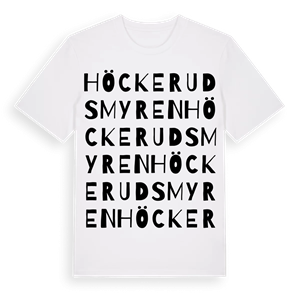 Höckerudsmyren ordlek t-shirt – ekologisk bomull t-shirt från PinShirt