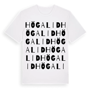 Högalid ordlek t-shirt – ekologisk bomull t-shirt från PinShirt