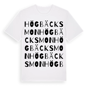 Högbäcksmon ordlek t-shirt – ekologisk bomull t-shirt från PinShirt