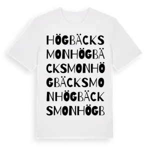 Högbäcksmon ordlek t-shirt – ekologisk bomull t-shirt från Pinshirt