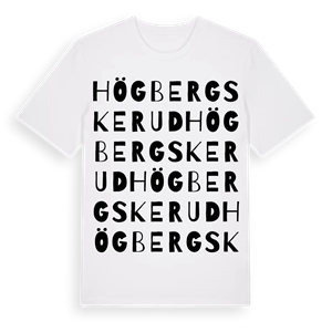 Högbergskerud ordlek t-shirt – ekologisk bomull t-shirt från PinShirt