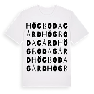 Högboda gård ordlek t-shirt – ekologisk bomull t-shirt från PinShirt