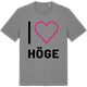 Mid Heather Gray t-shirt med Jag älskar Höge t-shirt stort tryck