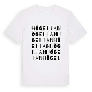 Högelian ordlek t-shirt – ekologisk bomull t-shirt från PinShirt