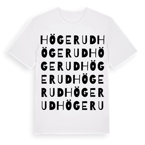 Högerud ordlek t-shirt – ekologisk bomull t-shirt från PinShirt