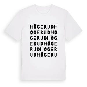 Högerud ordlek t-shirt – ekologisk bomull t-shirt från PinShirt