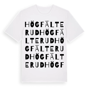 Högfälterud ordlek t-shirt – ekologisk bomull t-shirt från PinShirt