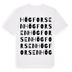Högforsen ordlek t-shirt – ekologisk bomull t-shirt från Pinshirt