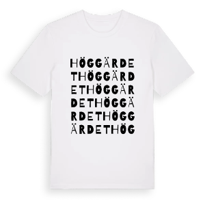 Höggärdet ordlek t-shirt – ekologisk bomull t-shirt från PinShirt