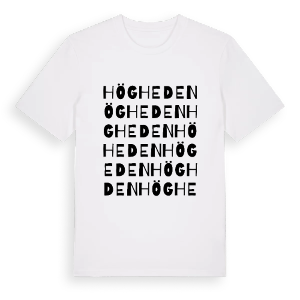 Högheden ordlek t-shirt – ekologisk bomull t-shirt från PinShirt