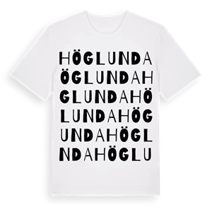Höglunda ordlek t-shirt – ekologisk bomull t-shirt från PinShirt