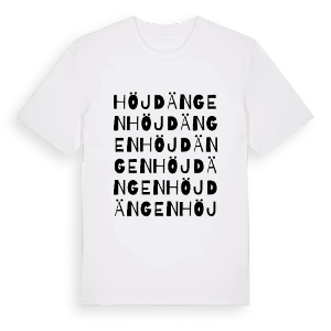 Höjdängen ordlek t-shirt – ekologisk bomull t-shirt från PinShirt
