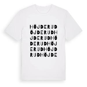 Höjderud ordlek t-shirt – ekologisk bomull t-shirt från PinShirt