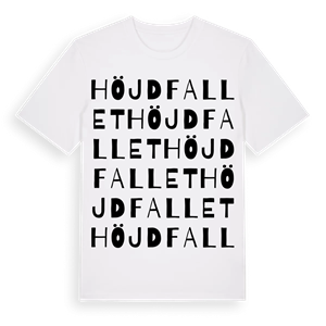 Höjdfallet ordlek t-shirt – ekologisk bomull t-shirt från PinShirt