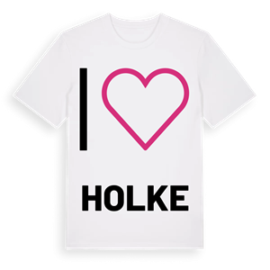 Jag älskar Holke t-shirt stort tryck – ekologisk bomull t-shirt från PinShirt
