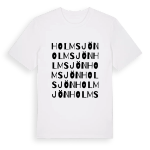 Holmsjön ordlek t-shirt – ekologisk bomull t-shirt från PinShirt