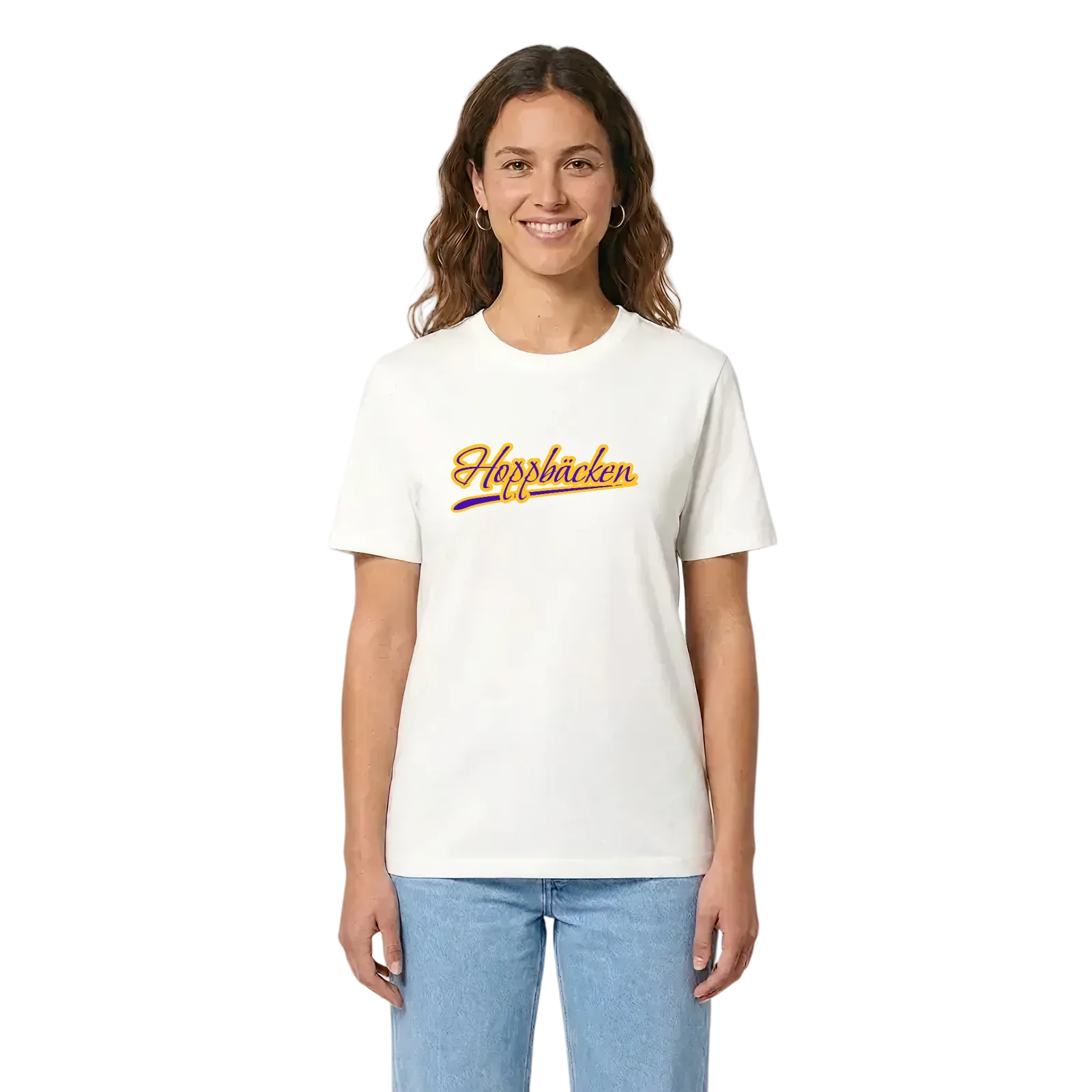 Hoppbäcken baseball t-shirt – White, i miljö