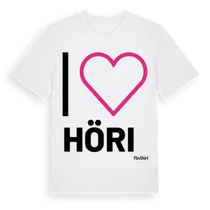 Jag älskar Höri t-shirt stort tryck – ekologisk bomull t-shirt från Pinshirt