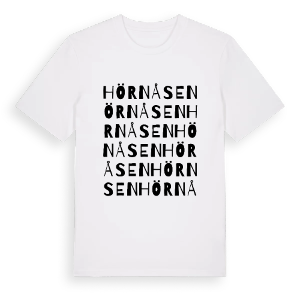 Hörnåsen ordlek t-shirt – ekologisk bomull t-shirt från PinShirt